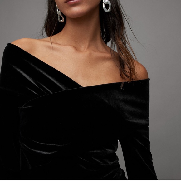 Allsaints velvet delta top ,Size 2 us (6uk) - Picture 3 of 4